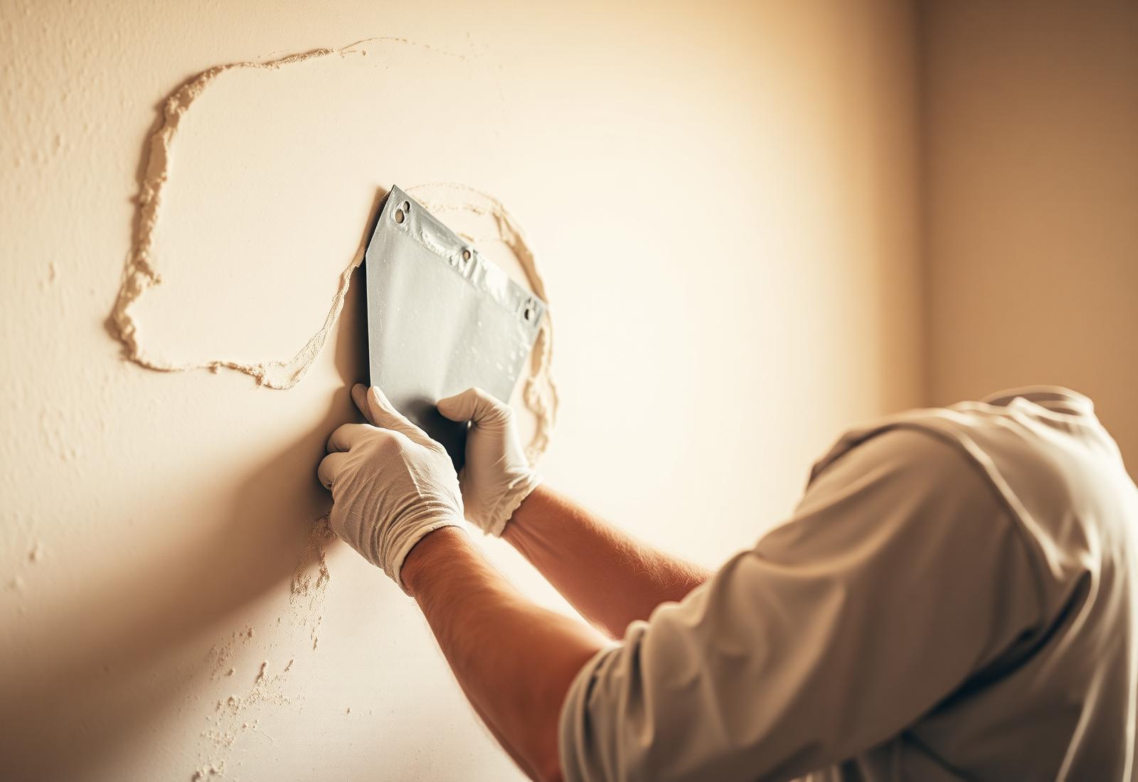Plasterer skimming a smooth interior wall in Shrewsbury